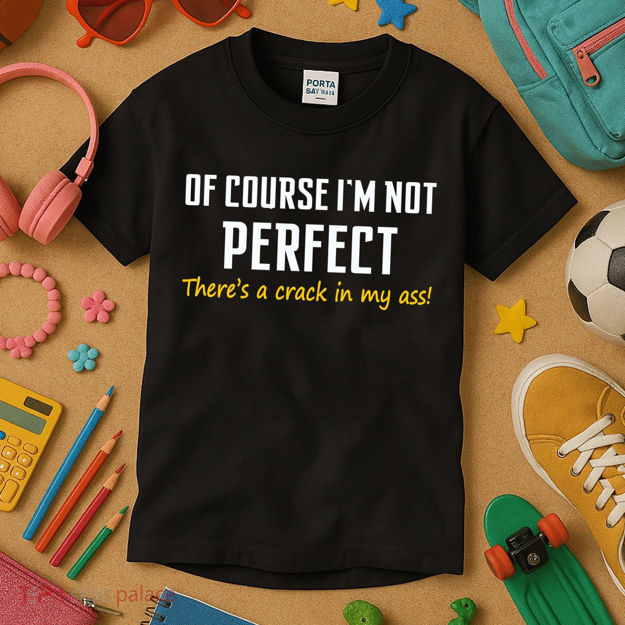 Of Course I Am Not Perfect There's A Crack in My Ass Kids T-Shirt