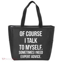 Of Course I Talk To Myself Sarcastic Tote Bag thumb 0