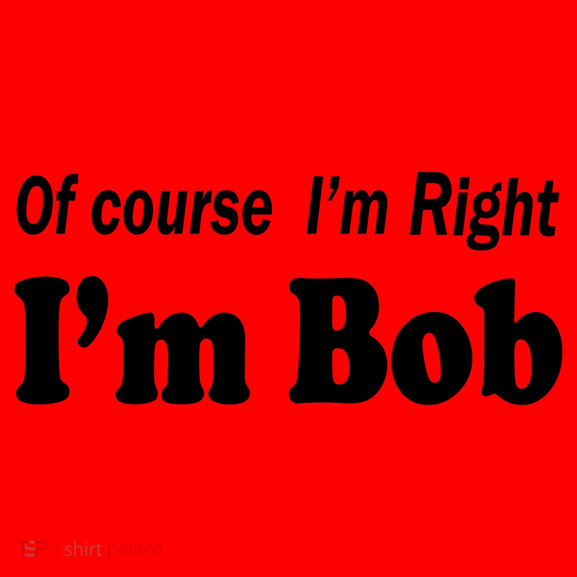 Of Course I'm Right I'm Bob Santa Hat