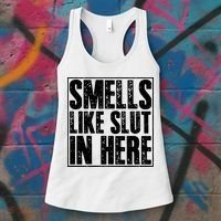 Offensive Funny Adult Humor, Smells Like Slut In Here Women's Tank Top thumb 3