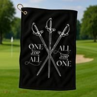 One For All All For One The Three Musketeers Literary Golf Towel thumb 1