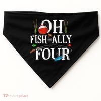 O Fish Ally Four Birthday Decorations 4th Birthday Boy USA-Made Doggie Bandana thumb 0