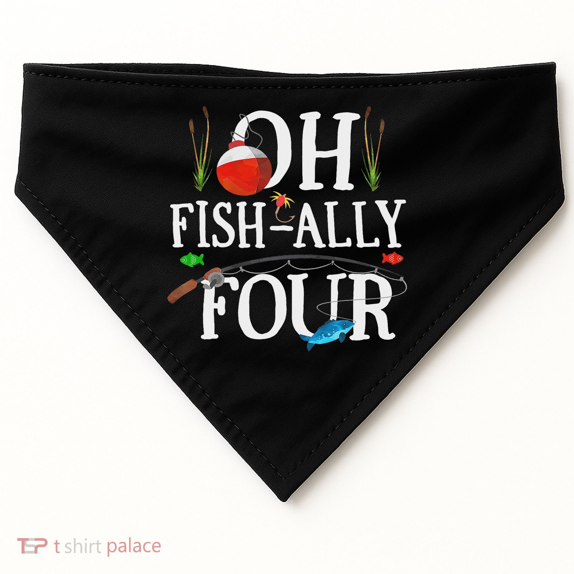 O Fish Ally Four Birthday Decorations 4th Birthday Boy USA-Made Doggie Bandana