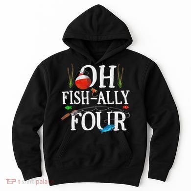 O Fish Ally Four Birthday Decorations 4th Birthday Boy Hoodie
