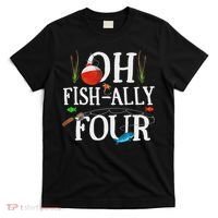 O Fish Ally Four Birthday Decorations 4th Birthday Boy T-Shirt thumb 0