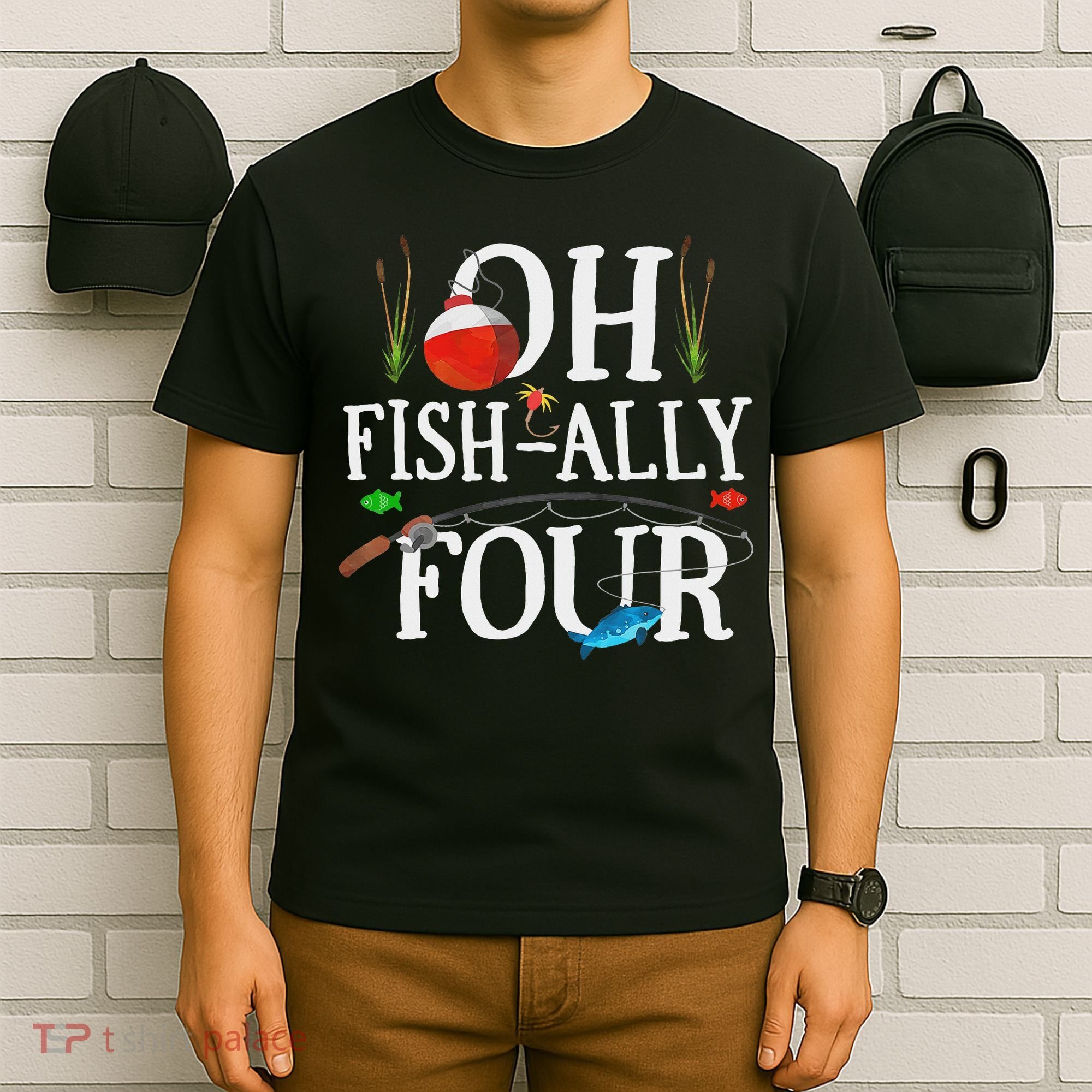 O Fish Ally Four Birthday Decorations 4th Birthday Boy T-Shirt