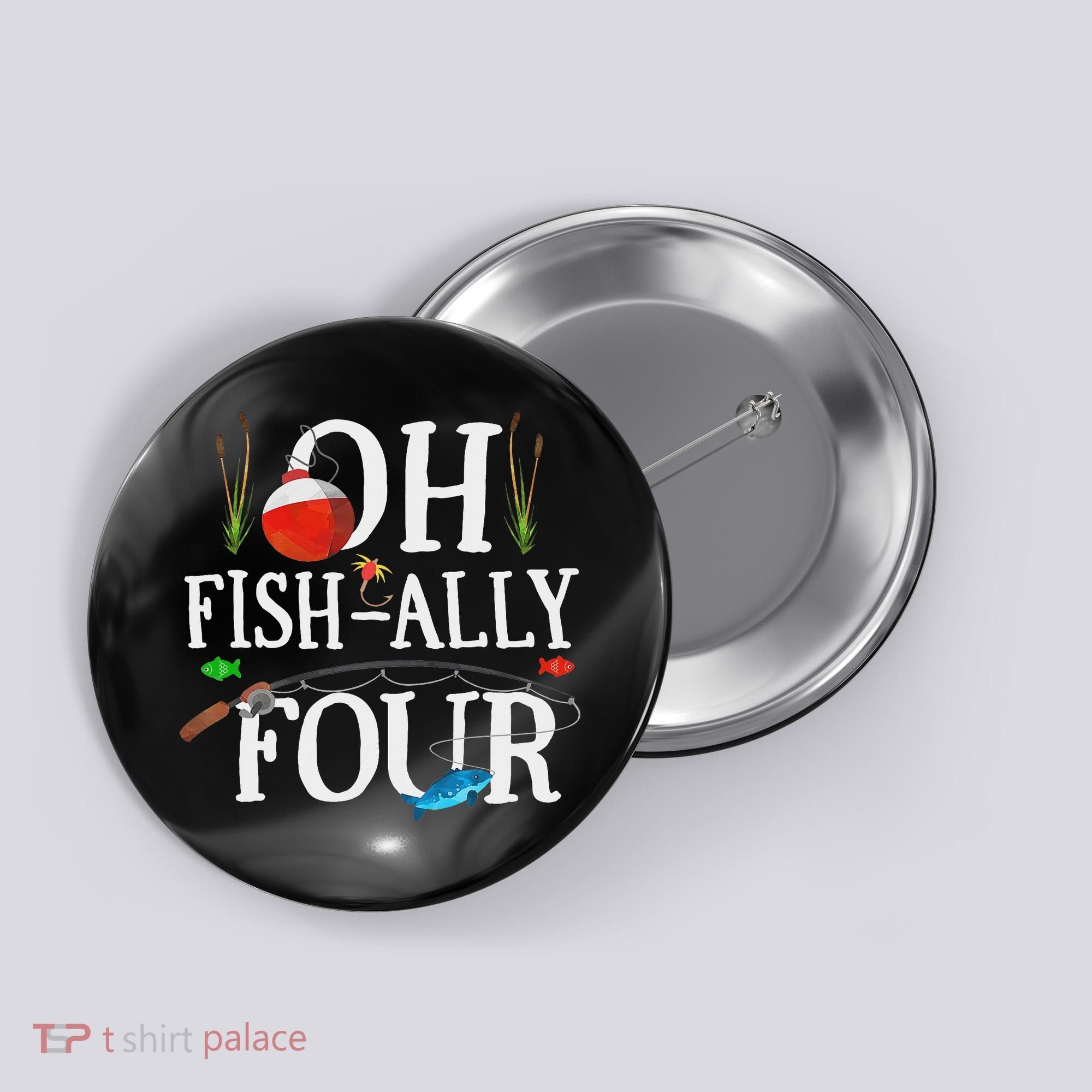 O Fish Ally Four Birthday Decorations 4th Birthday Boy Button