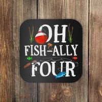 O Fish Ally Four Birthday Decorations 4th Birthday Boy Coaster thumb 0