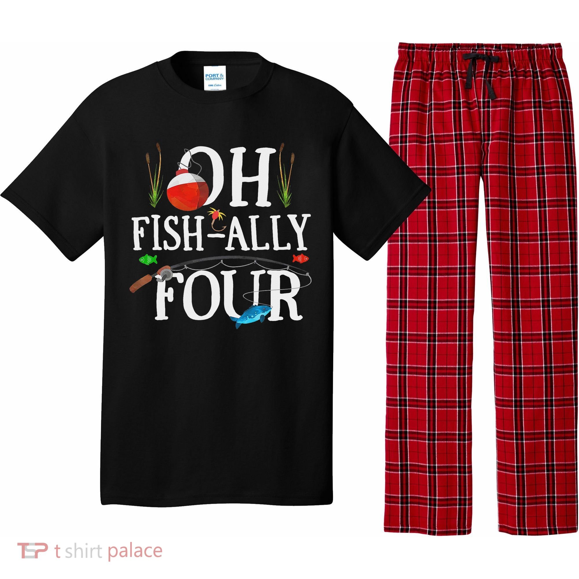 O Fish Ally Four Birthday Decorations 4th Birthday Boy Pajama Set
