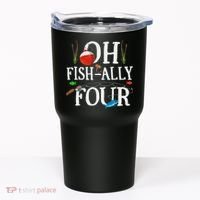 O Fish Ally Four Birthday Decorations 4th Birthday Boy Tumbler thumb 0