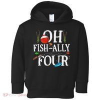O Fish Ally Four Birthday Decorations 4th Birthday Boy Toddler Hoodie thumb 0