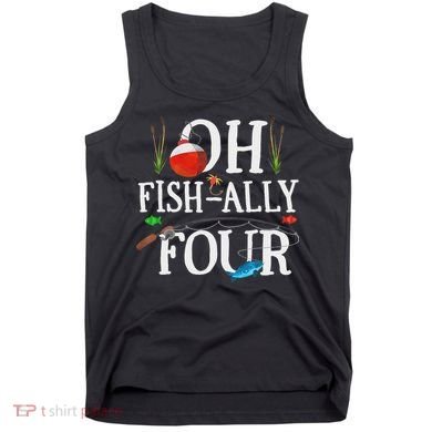 O Fish Ally Four Birthday Decorations 4th Birthday Boy Tank Top