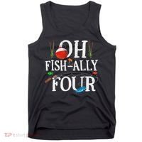 O Fish Ally Four Birthday Decorations 4th Birthday Boy Tank Top thumb 0