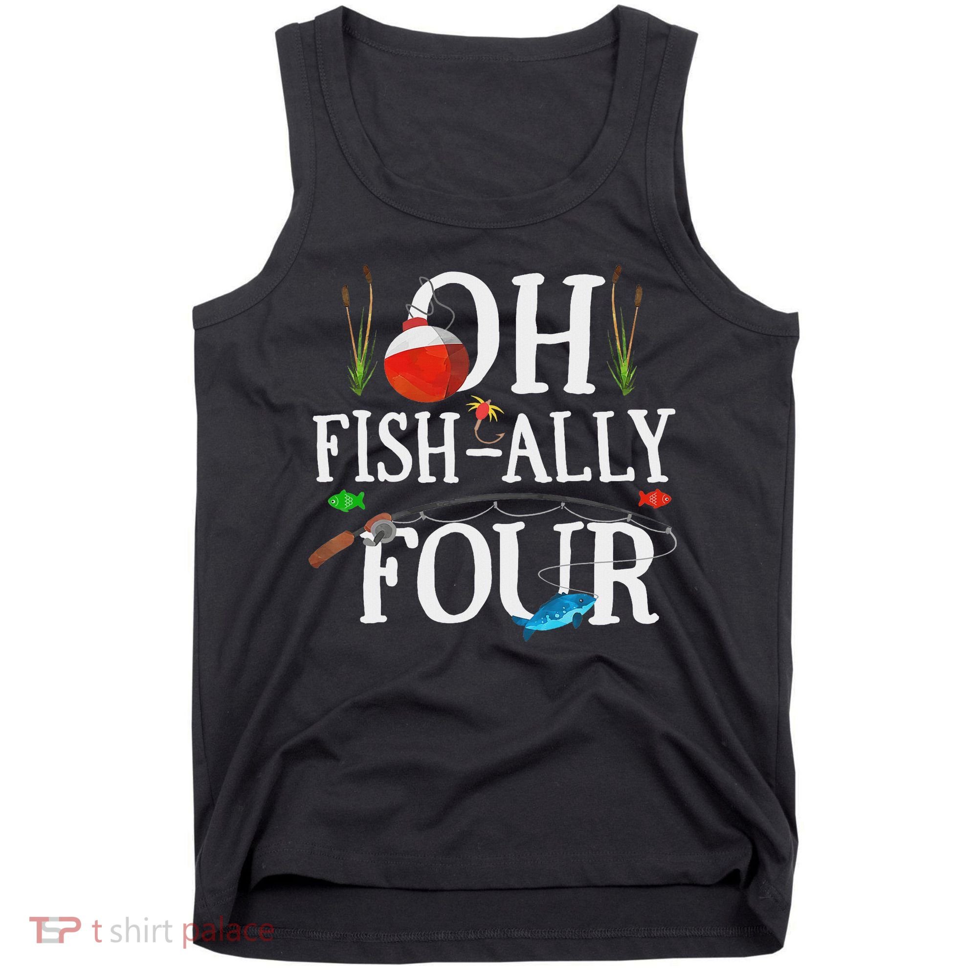 O Fish Ally Four Birthday Decorations 4th Birthday Boy Tank Top