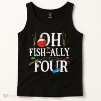 O Fish Ally Four Birthday Decorations 4th Birthday Boy Tank Top thumb 2