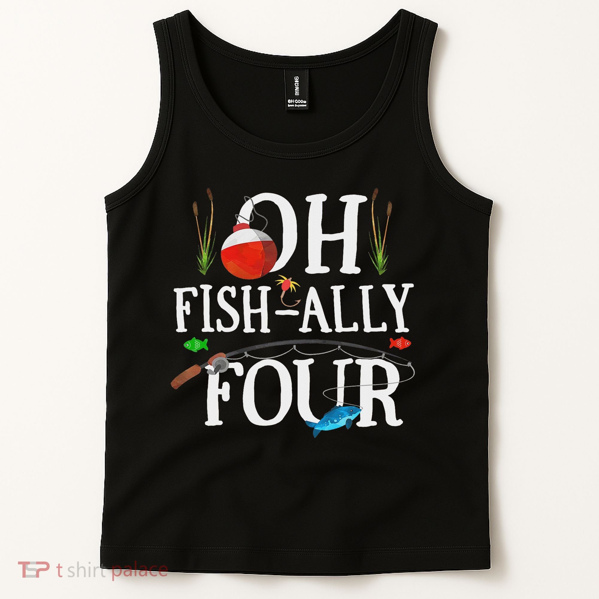 O Fish Ally Four Birthday Decorations 4th Birthday Boy Tank Top