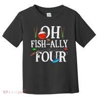 O Fish Ally Four Birthday Decorations 4th Birthday Boy Toddler T-Shirt thumb 0