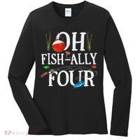 O Fish Ally Four Birthday Decorations 4th Birthday Boy Women's Long Sleeve Shirt thumb 0
