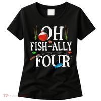 O Fish Ally Four Birthday Decorations 4th Birthday Boy Women's T-Shirt thumb 0