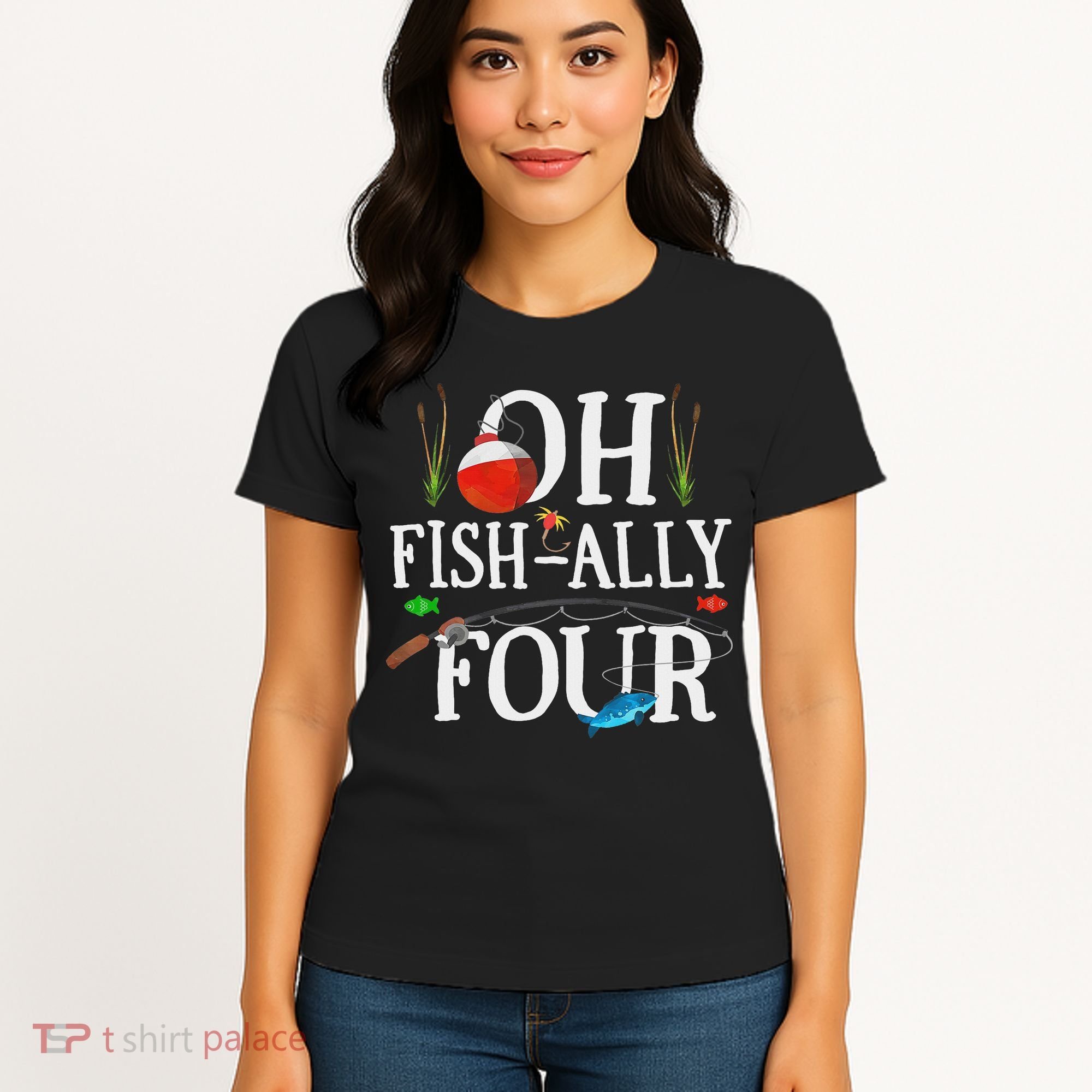 O Fish Ally Four Birthday Decorations 4th Birthday Boy Women's T-Shirt