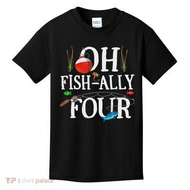 O Fish Ally Four Birthday Decorations 4th Birthday Boy Kids T-Shirt
