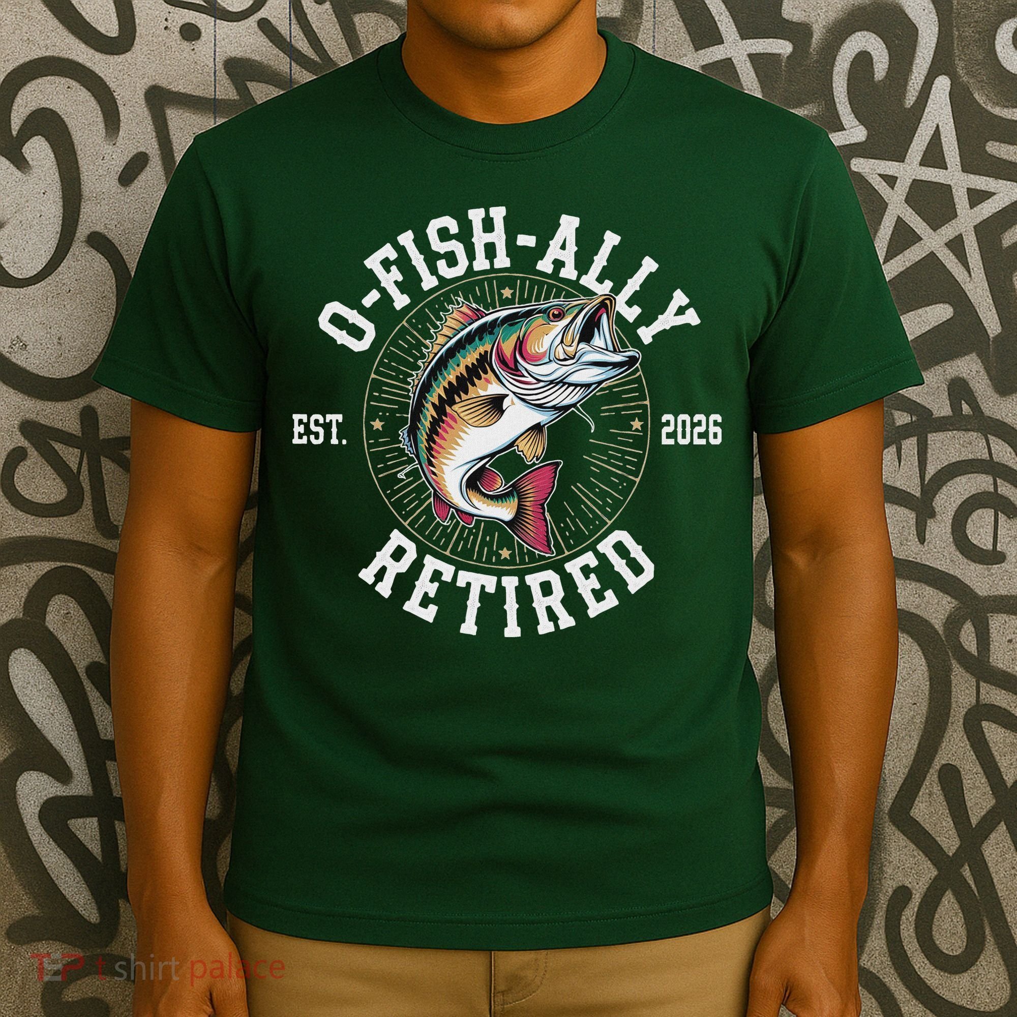 O Fish Ally Retired EST 2026 Fishing Fan T-Shirt