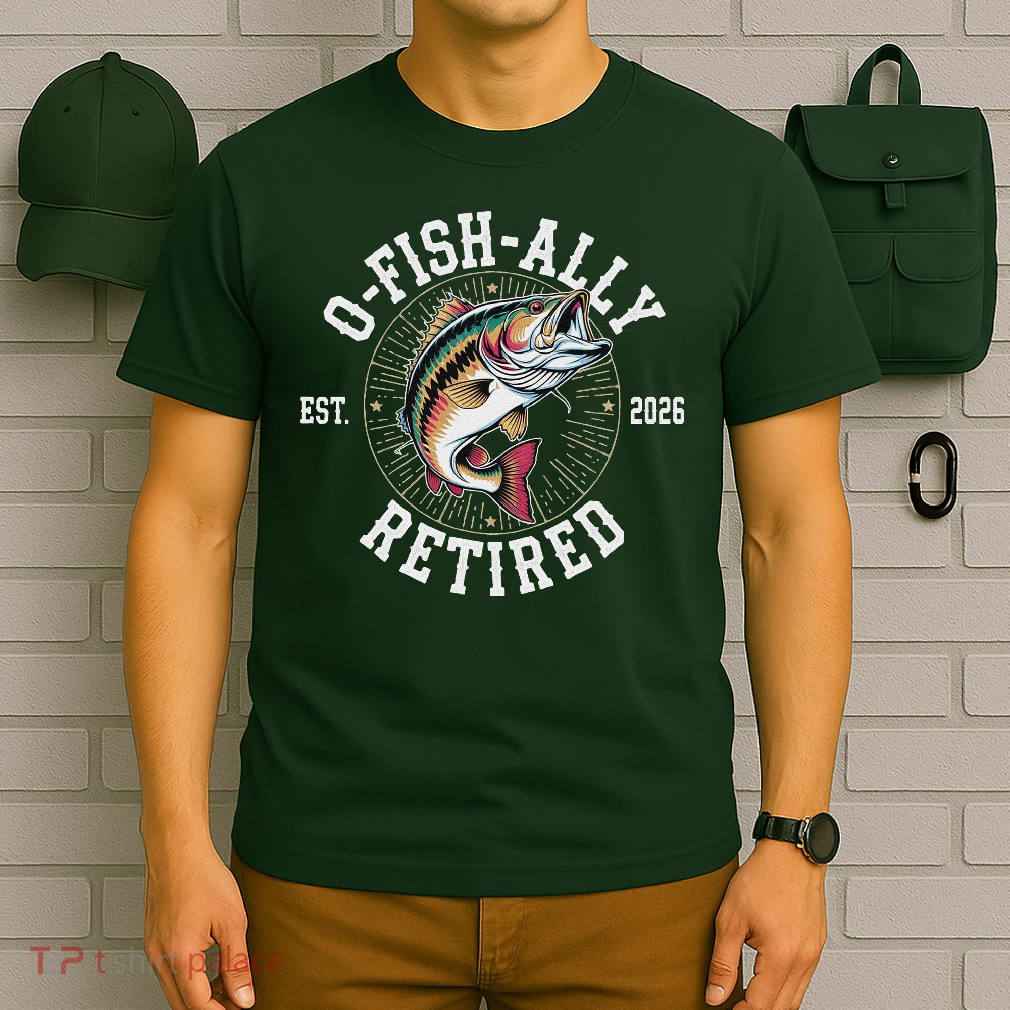 O Fish Ally Retired EST 2026 Fishing Fan T-Shirt