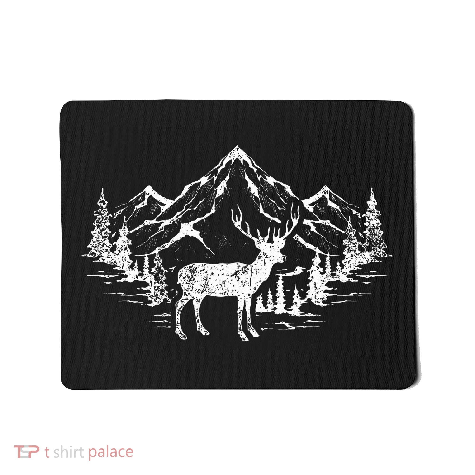 Outdoor Forest Animal Wildlife Mountains Nature Trees Deer Mousepad