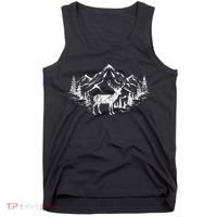 Outdoor Forest Animal Wildlife Mountains Nature Trees Deer Tank Top thumb 0