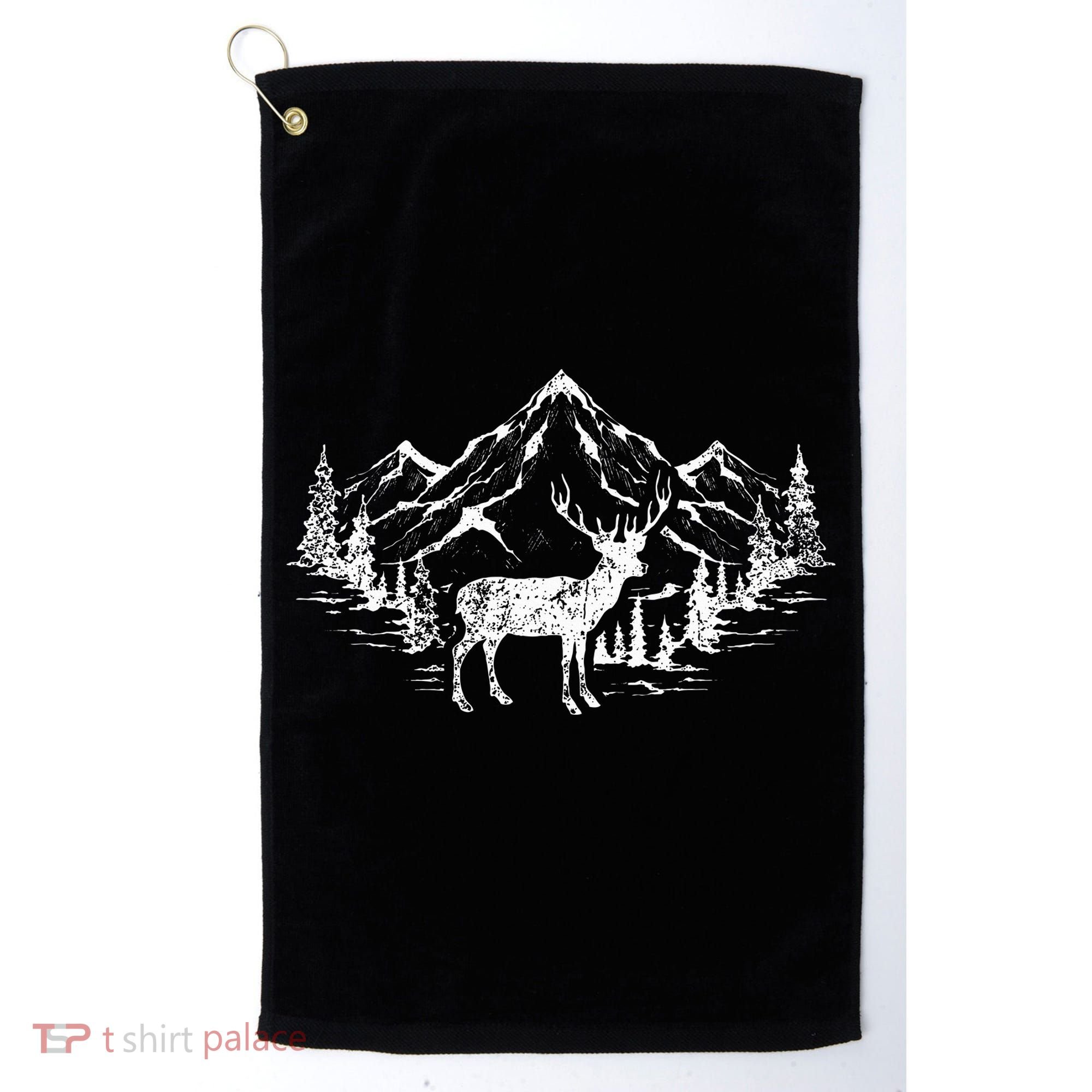 Outdoor Forest Animal Wildlife Mountains Nature Trees Deer Golf Towel