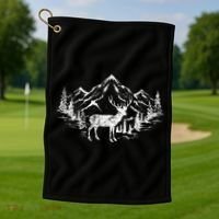 Outdoor Forest Animal Wildlife Mountains Nature Trees Deer Golf Towel thumb 1