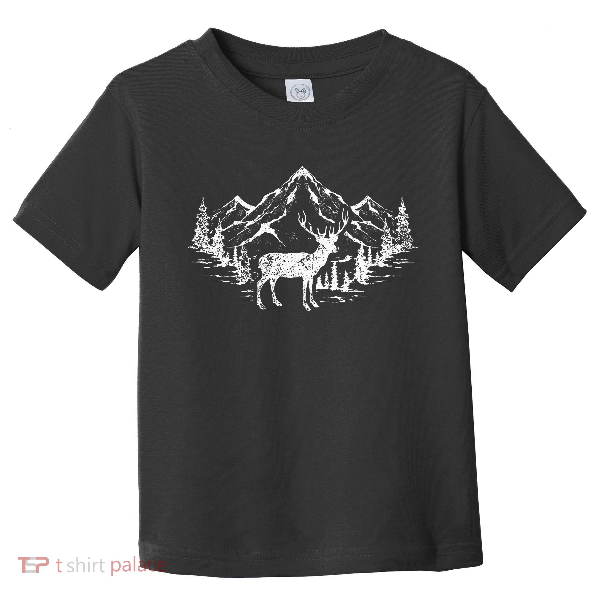 Outdoor Forest Animal Wildlife Mountains Nature Trees Deer Toddler T-Shirt