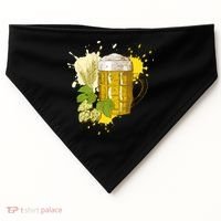 Oktoberfest Fall Autumn Beer Splatter USA-Made Doggie Bandana thumb 0