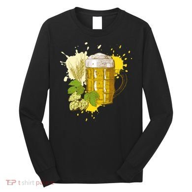 Oktoberfest Fall Autumn Beer Splatter Long Sleeve Shirt