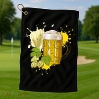 Oktoberfest Fall Autumn Beer Splatter Golf Towel thumb 1