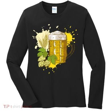 Oktoberfest Fall Autumn Beer Splatter Women's Long Sleeve Shirt