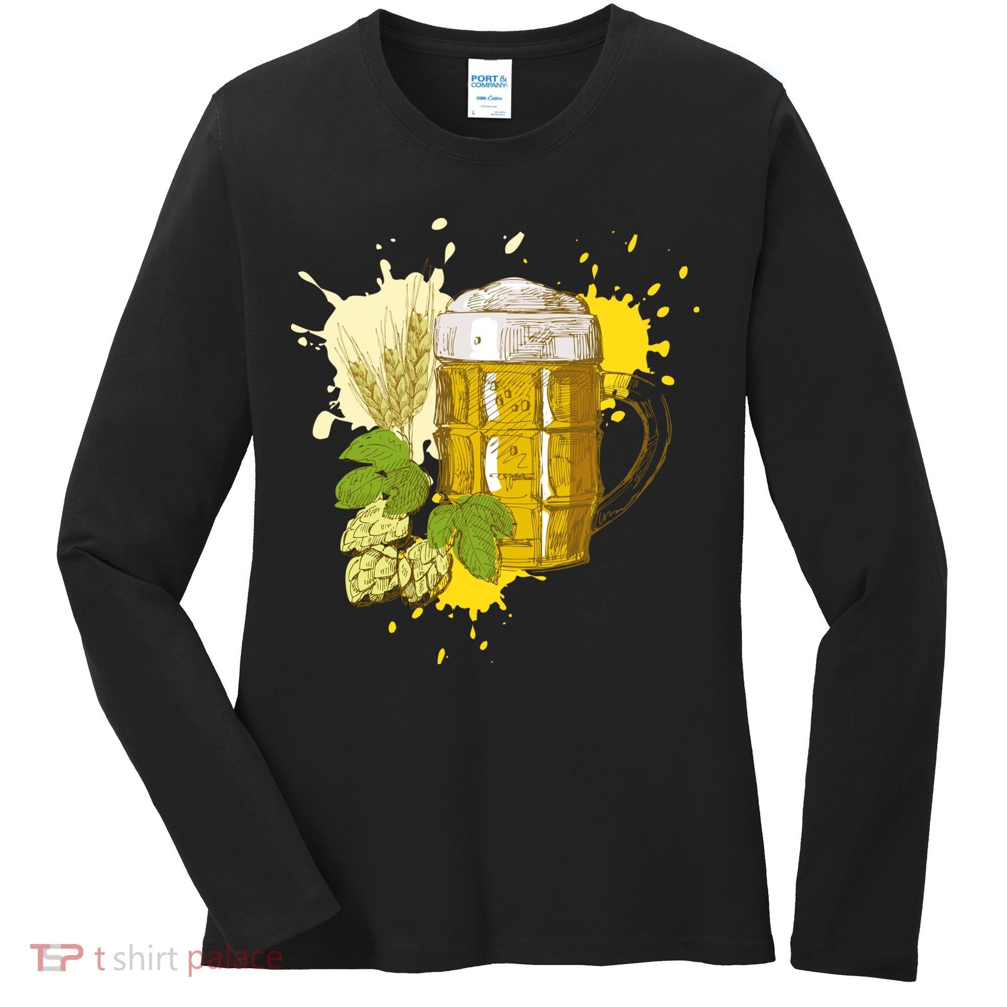 Oktoberfest Fall Autumn Beer Splatter Women's Long Sleeve Shirt