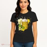 Oktoberfest Fall Autumn Beer Splatter Women's T-Shirt thumb 4