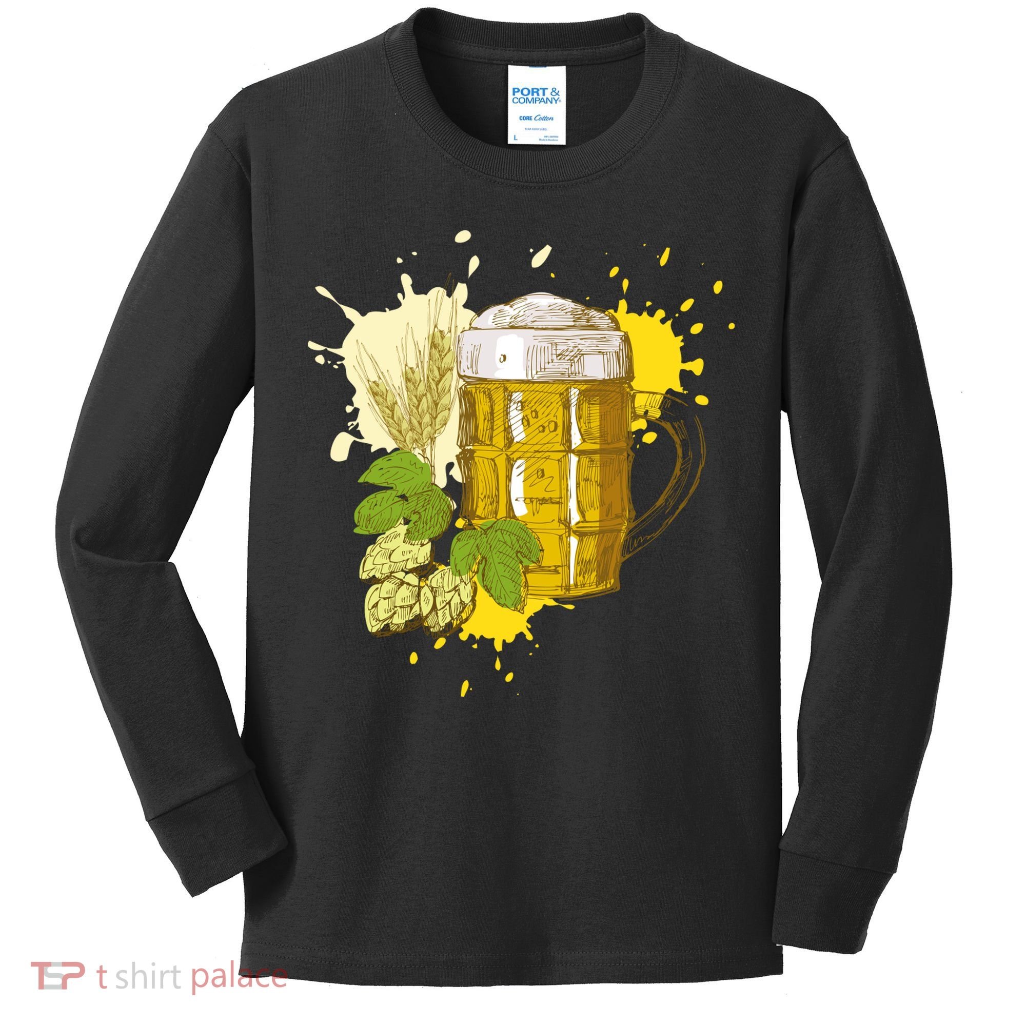 Oktoberfest Fall Autumn Beer Splatter Kids Long Sleeve Shirt