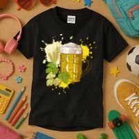 Oktoberfest Fall Autumn Beer Splatter Kids T-Shirt thumb 3