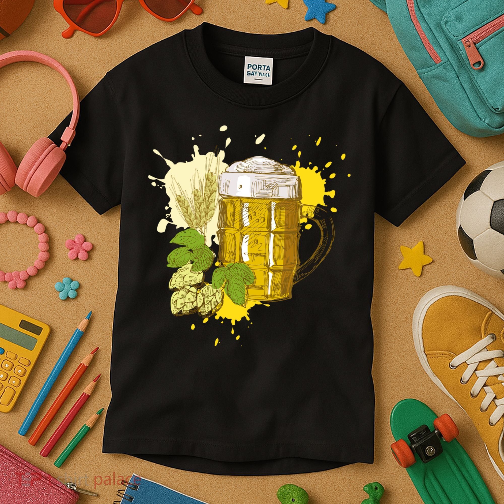 Oktoberfest Fall Autumn Beer Splatter Kids T-Shirt