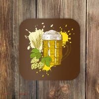 Oktoberfest Fall Autumn Beer Splatter Coaster thumb 0