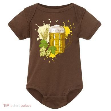 Oktoberfest Fall Autumn Beer Splatter Baby Bodysuit