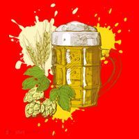 Oktoberfest Fall Autumn Beer Splatter Santa Hat thumb 1