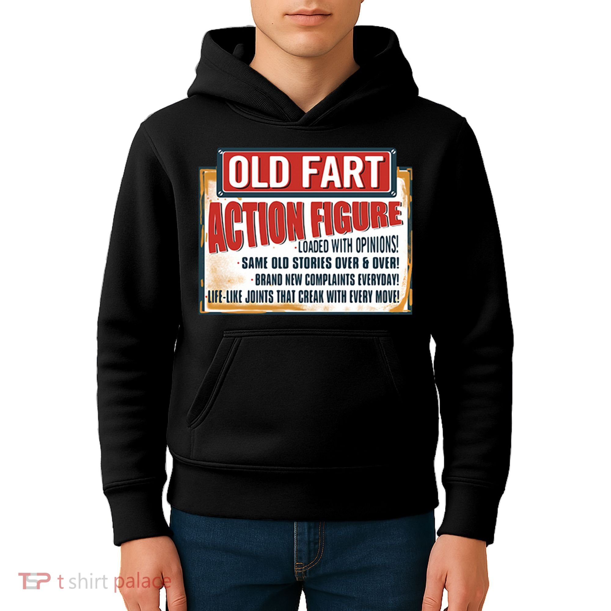 Old Fart Action Figure Loaded With Opinions Kids Hoodie