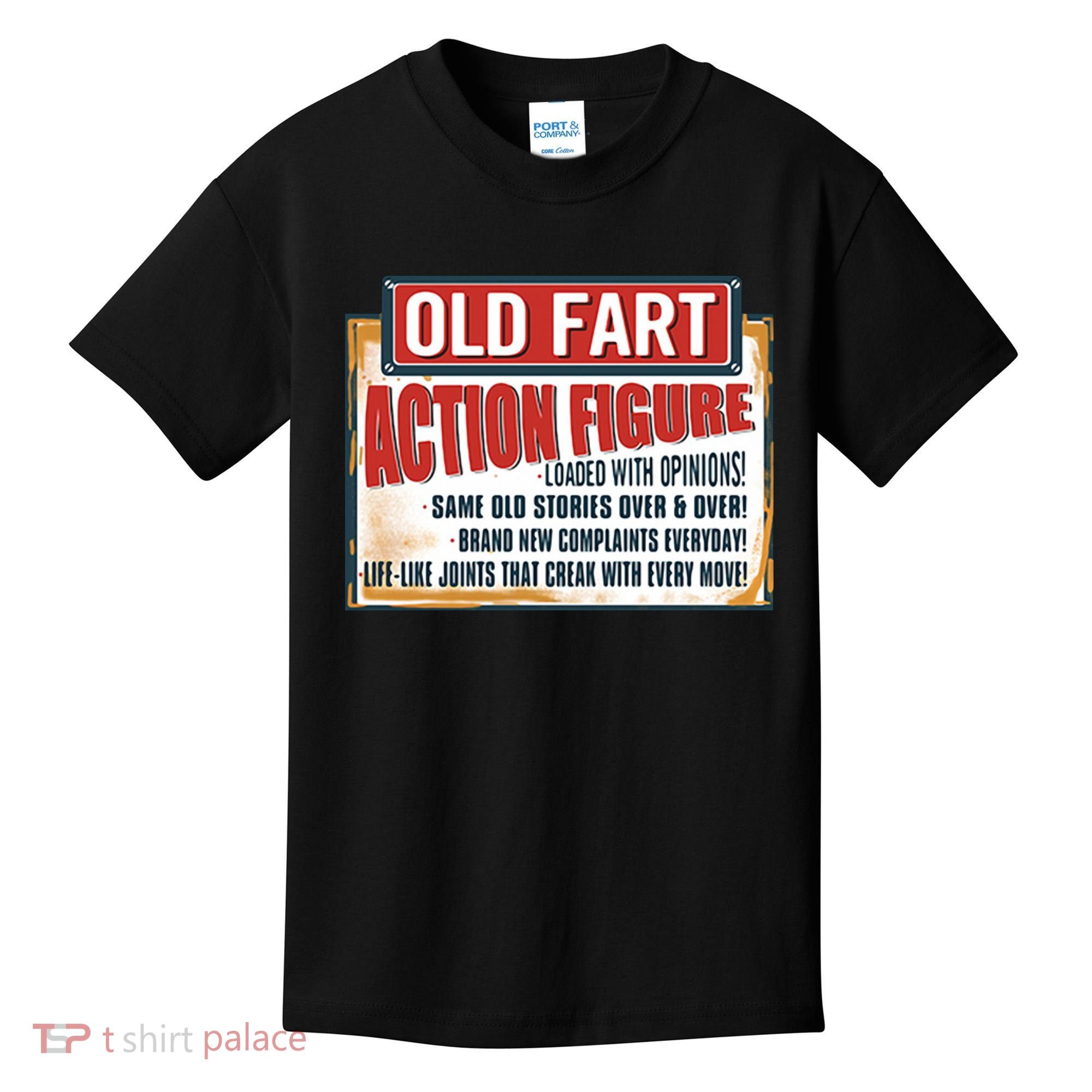Old Fart Action Figure Loaded With Opinions Kids T-Shirt