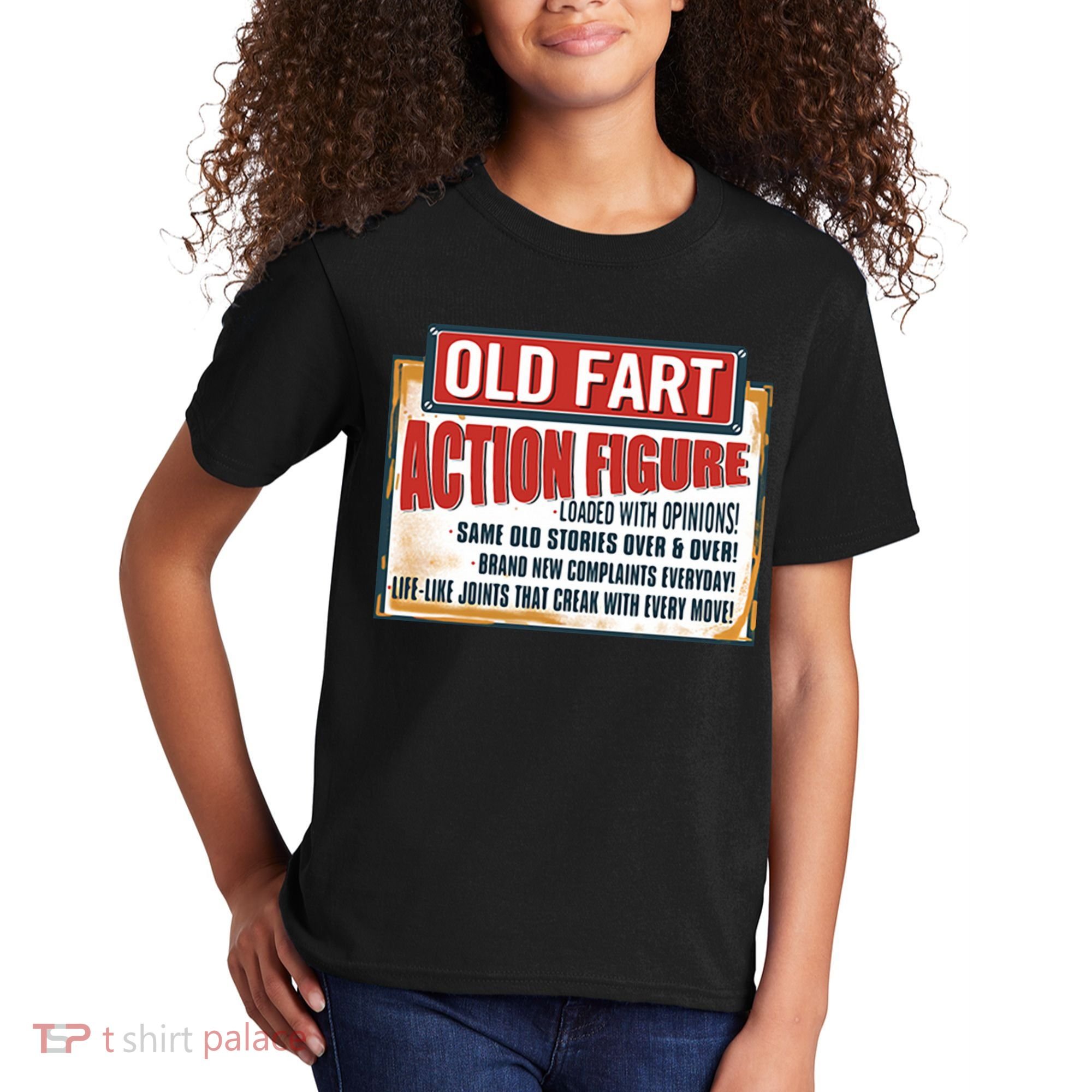 Old Fart Action Figure Loaded With Opinions Kids T-Shirt