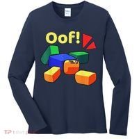 OOF! Funny Blox Noob Gamer Gifts For Gamers Women's Long Sleeve Shirt thumb 0