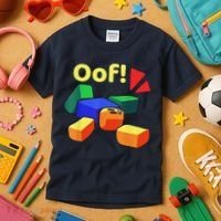 OOF! Funny Blox Noob Gamer Gifts For Gamers Kids T-Shirt thumb 3