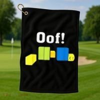 OOF! Funny Blox Noob Gamer Gifts For Gamers Golf Towel thumb 1